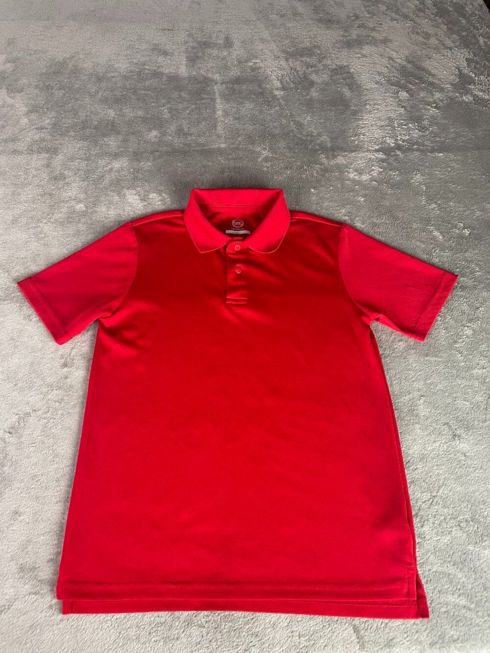 Wonder Nation Boys Red Performance Polo Shirt L 10-12 School Uniform Golf
